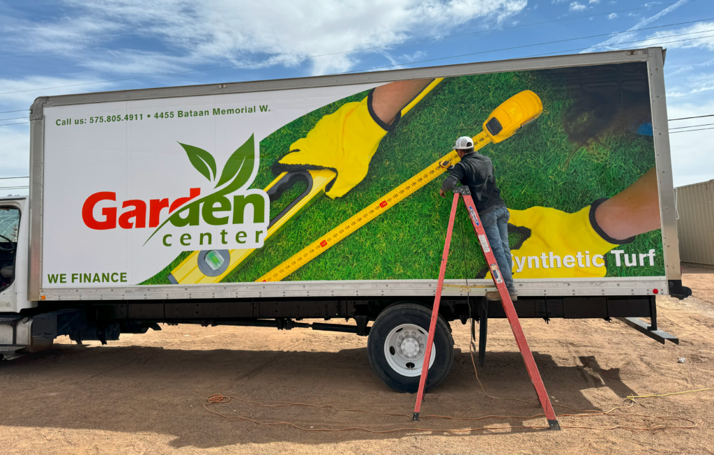 Maximizing Brand Impact: The Power of Large Format Print Marketing 2 Wolfies Design Garden Center Turf Truck 1